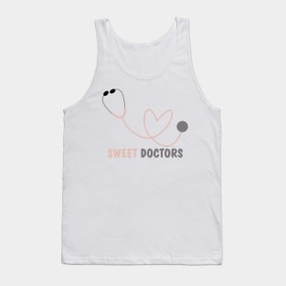 Pink Heart Stethoscope Magnet for sweet docters Tank Top